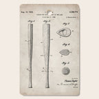 Baseball Bat Patent - Baseball Art - Antique Cutting Board Gallery Image 1