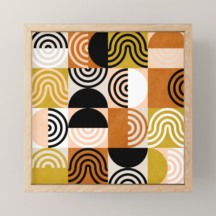 abstract checker lines modern Mini Art Print Gallery Image 1