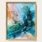 Salty Shores Abstract Painting Serving Tray Gallery Image 1