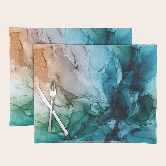 Salty Shores Abstract Painting Placemat Gallery Image 1