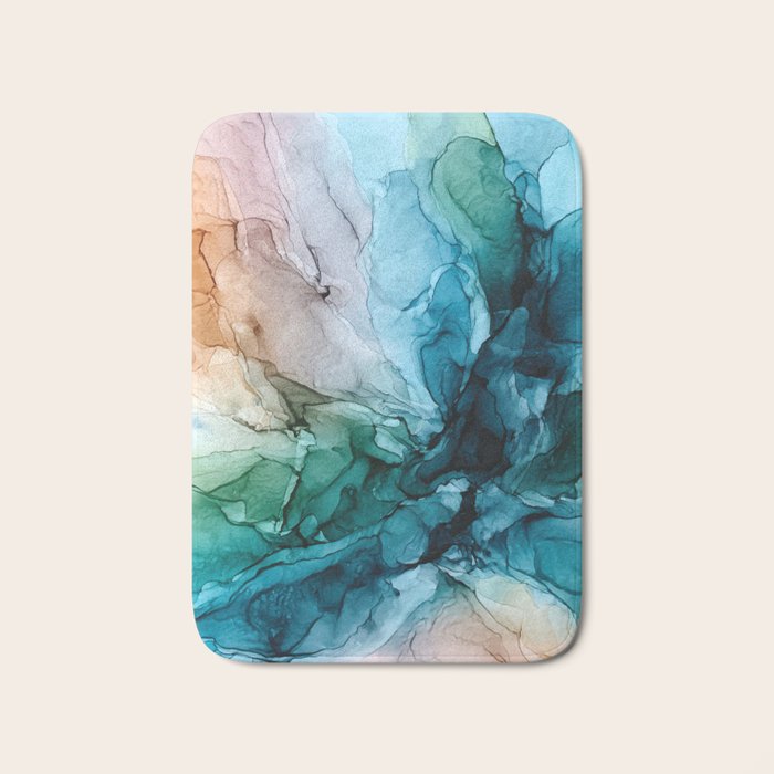 Salty Shores Abstract Painting Bath Mat Gallery Image 1