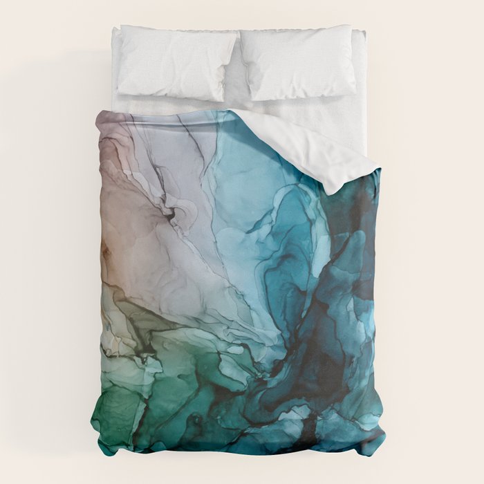Salty Shores Abstract Painting Duvet Cover Gallery Image 6