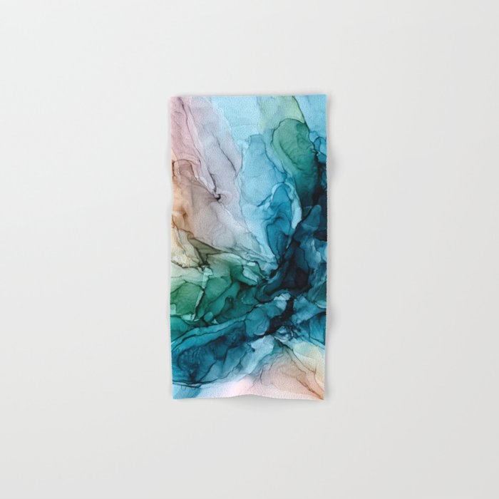 Salty Shores Abstract Painting Bath Towel Gallery Image 1