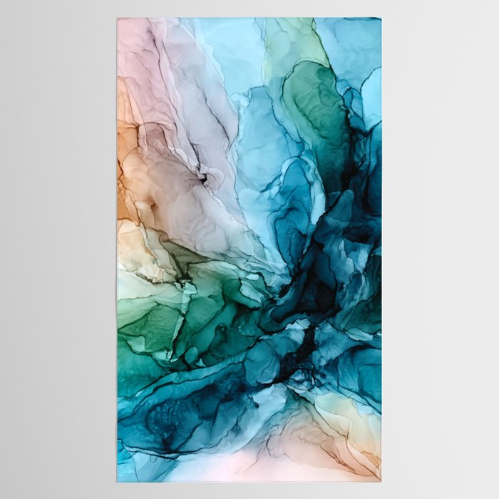 Salty Shores Abstract Painting Tablecloth Gallery Image 2