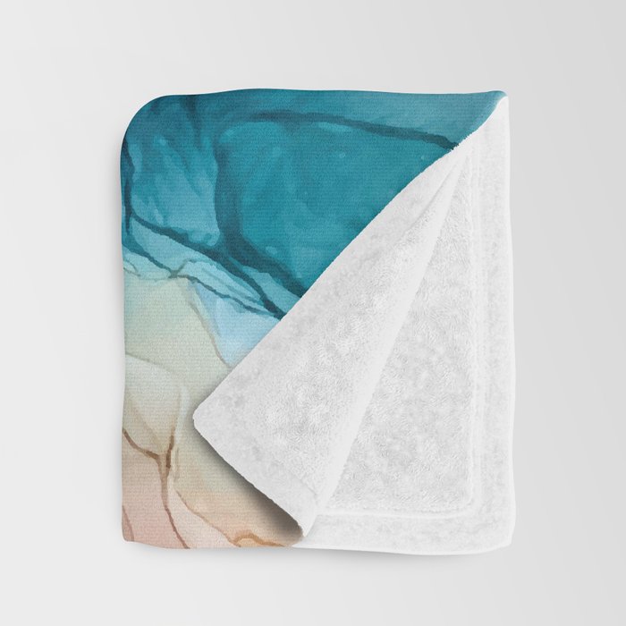Salty Shores Abstract Painting Throw Blanket Gallery Image 3