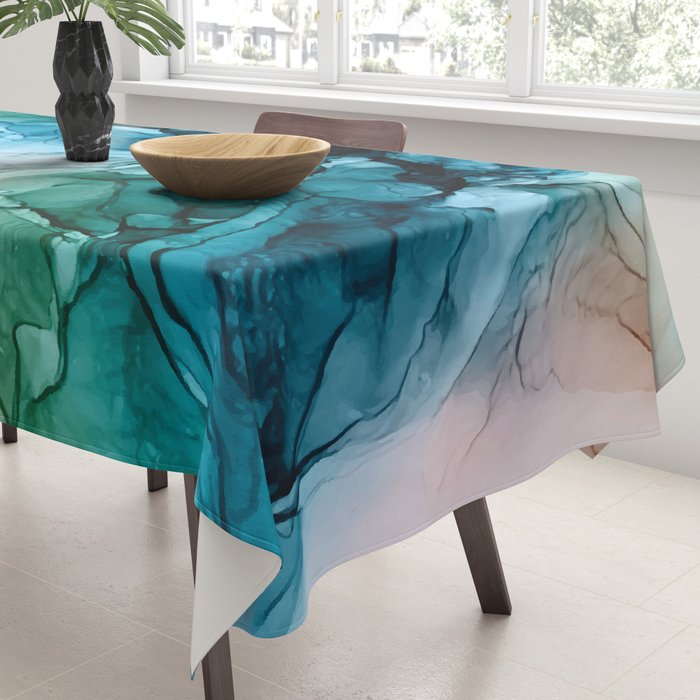 Salty Shores Abstract Painting Tablecloth Gallery Image 3