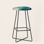 Salty Shores Abstract Painting Stool Gallery Image 1