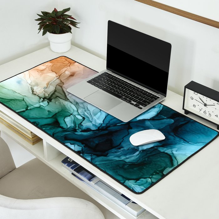 Salty Shores Abstract Painting Desk Mat Gallery Image 2