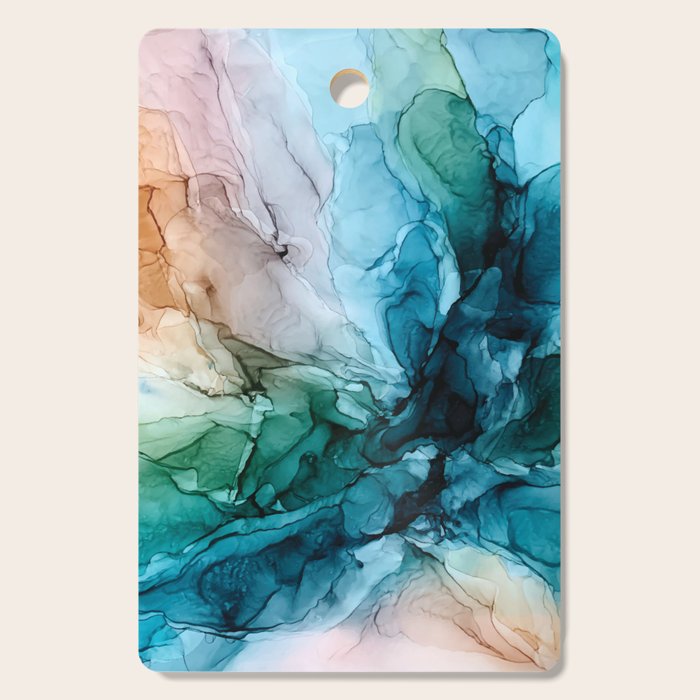 Salty Shores Abstract Painting Cutting Board Gallery Image 1