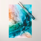 Salty Shores Abstract Painting Wrapping Paper Gallery Image 1
