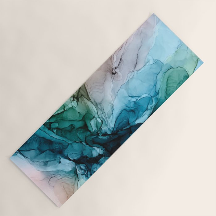 Salty Shores Abstract Painting Yoga Mat Gallery Image 1