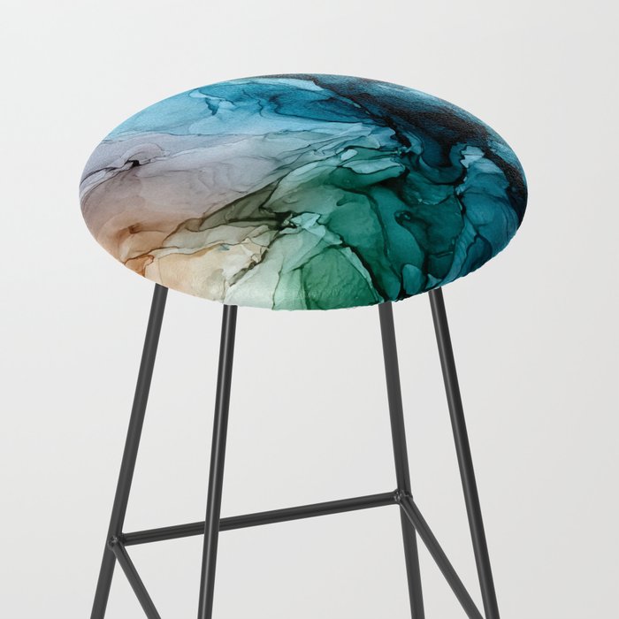 Salty Shores Abstract Painting Stool Gallery Image 2