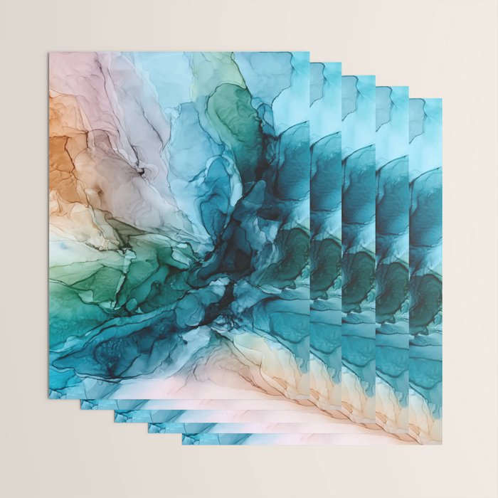 Salty Shores Abstract Painting Wrapping Paper Gallery Image 3