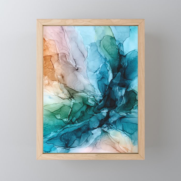 Salty Shores Abstract Painting Mini Art Print Gallery Image 1