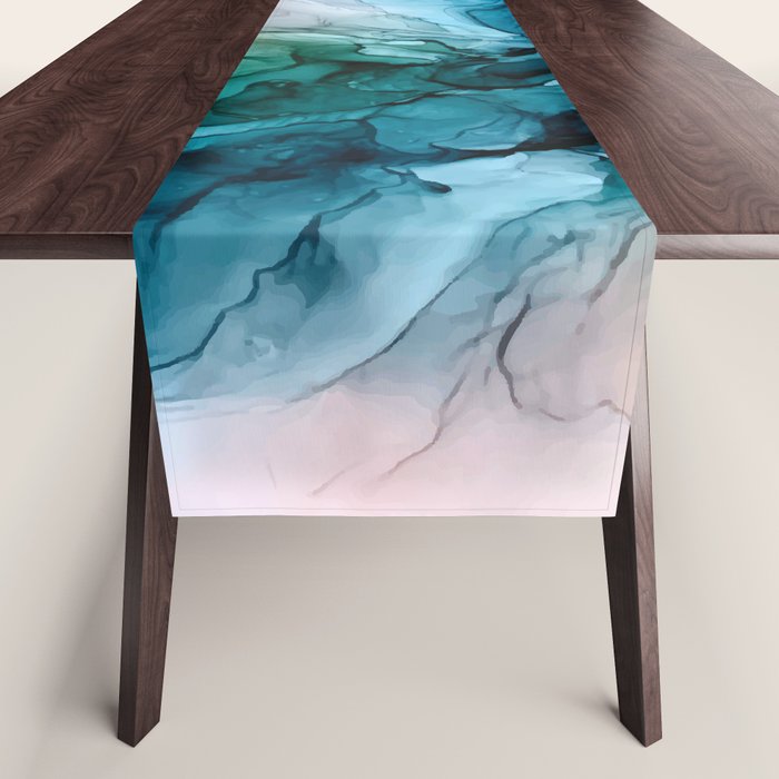 Salty Shores Abstract Painting Table Runner Gallery Image 1