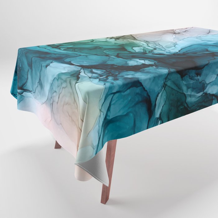 Salty Shores Abstract Painting Tablecloth Gallery Image 1