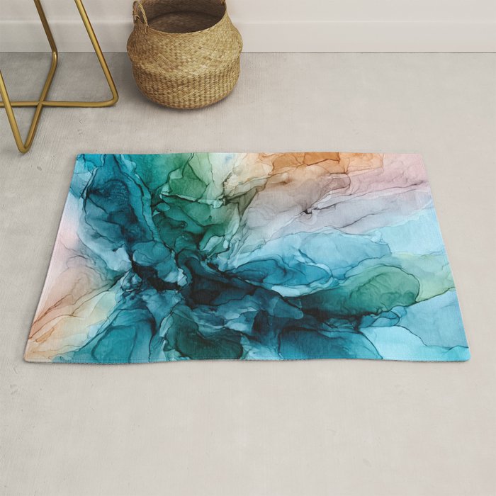Salty Shores Abstract Painting Rug Gallery Image 1