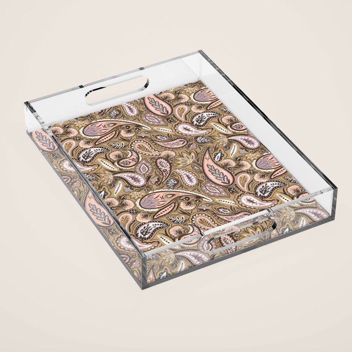 Vintage Paisley Harmony Acrylic Tray Gallery Image 1