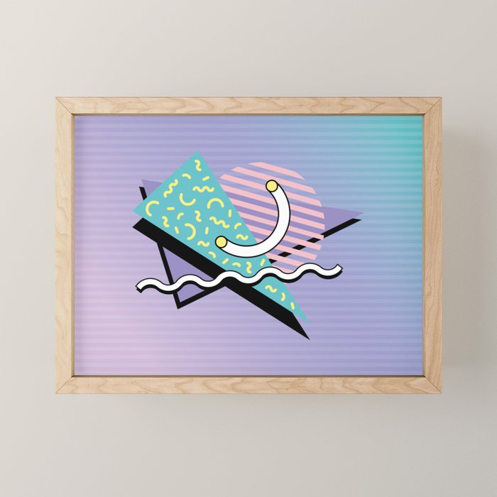 Memphis pattern 76 - 80s / 90s Retro Mini Art Print Gallery Image 1