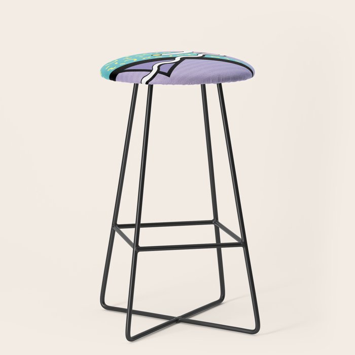 Memphis pattern 76 - 80s / 90s Retro Stool Gallery Image 1