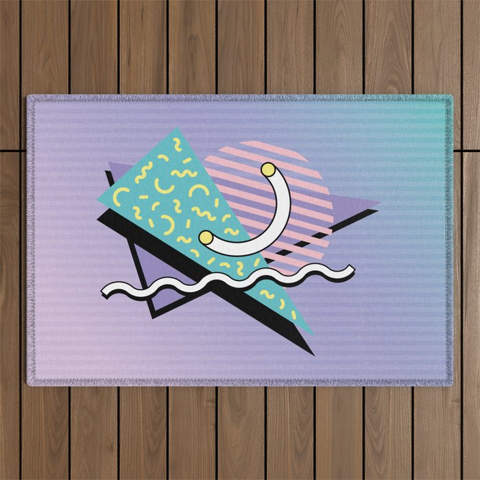 Memphis pattern 76 - 80s / 90s Retro Outdoor Rug Gallery Image 1