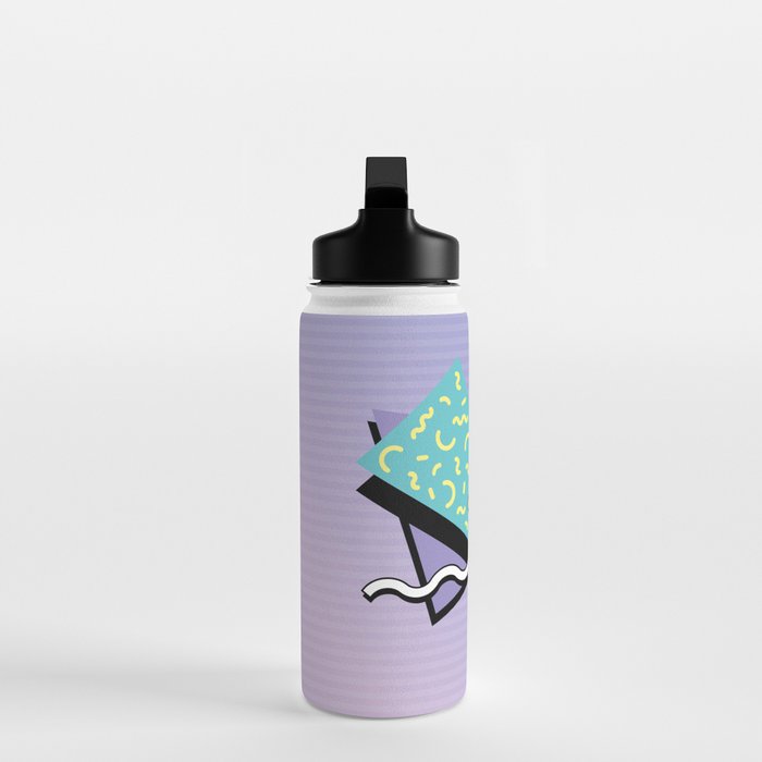 Memphis pattern 76 - 80s / 90s Retro Water Bottle Gallery Image 3