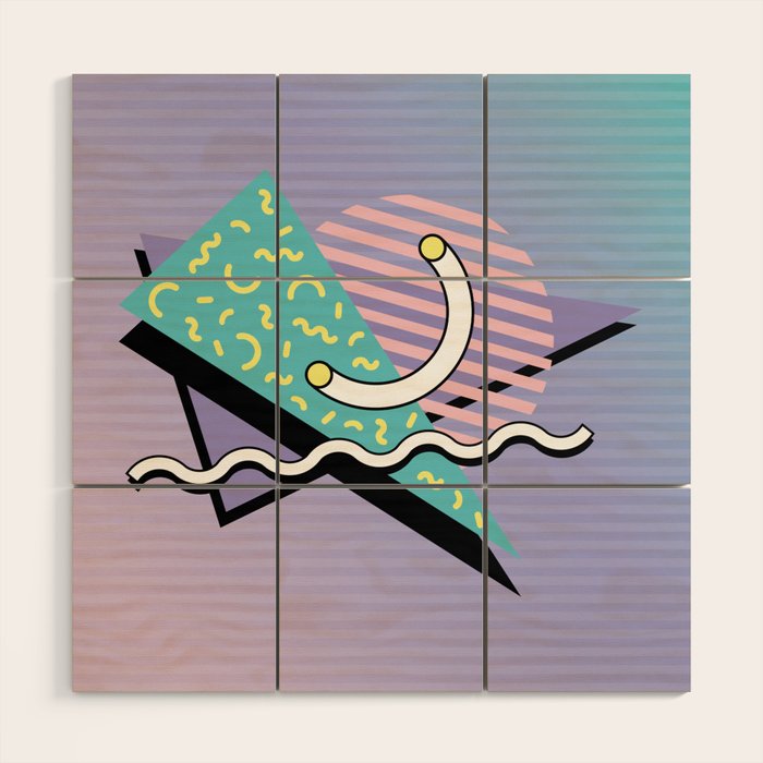 Memphis pattern 76 - 80s / 90s Retro Wood Wall Art Gallery Image 2