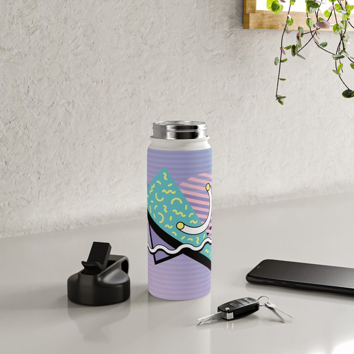 Memphis pattern 76 - 80s / 90s Retro Water Bottle Gallery Image 4