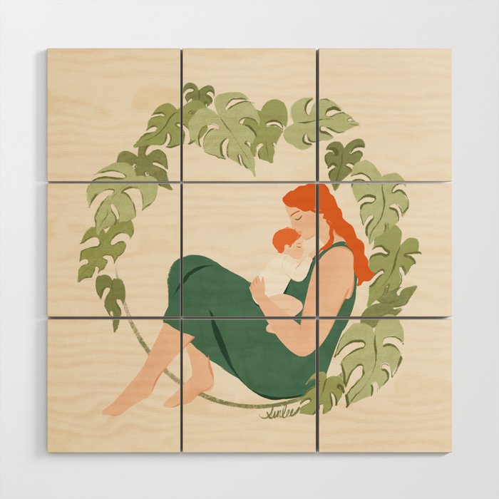 Maternal Bond (Red) Wood Wall Art Gallery Image 1