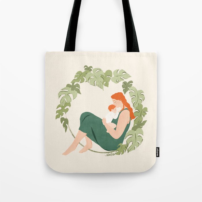 Maternal Bond (Red) Tote Bag Gallery Image 1