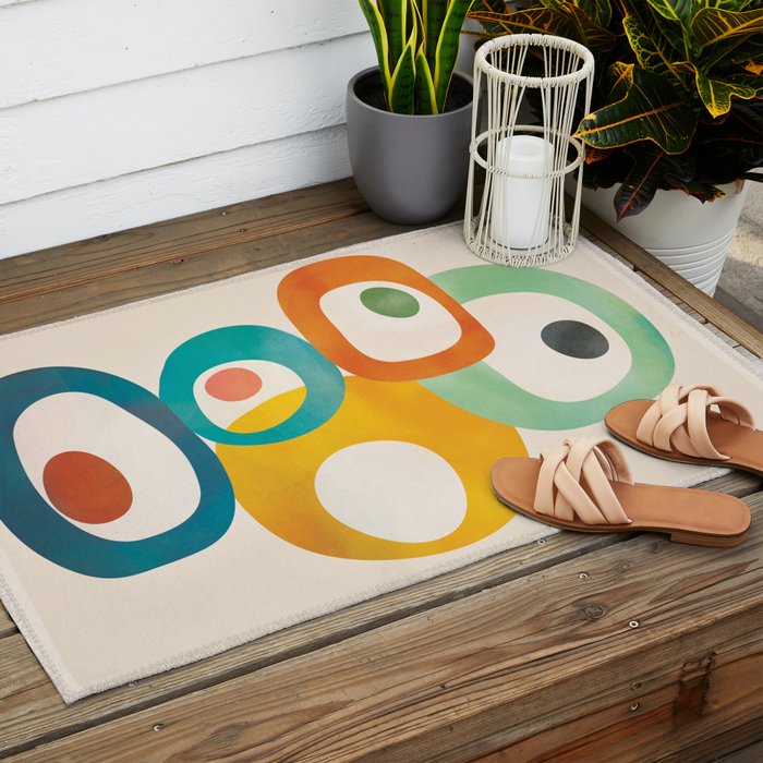 Mid-Century Modern Abstract Art 02 Outdoor Rug Gallery Image 2