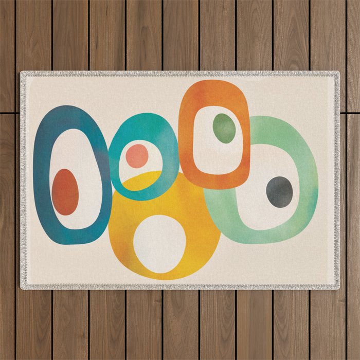 Mid-Century Modern Abstract Art 02 Outdoor Rug Gallery Image 1