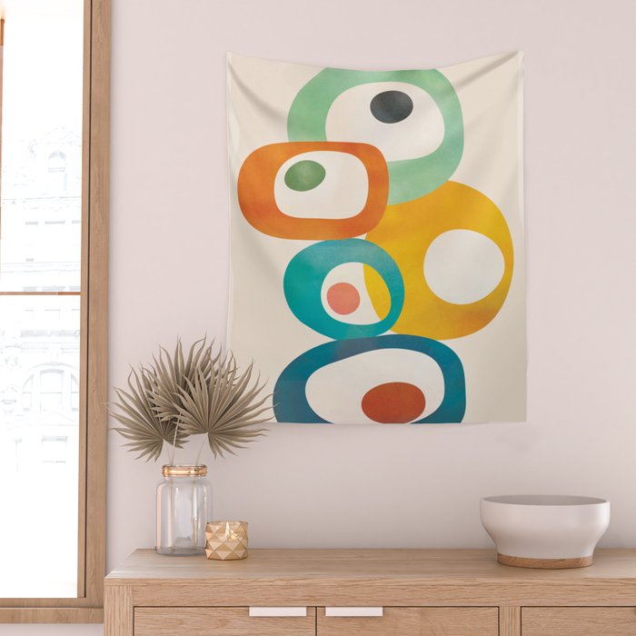 Mid-Century Modern Abstract Art 02 Wall Tapestry Gallery Image 2