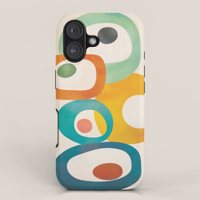 Mid-Century Modern Abstract Art 02 iPhone Case Gallery Image 1