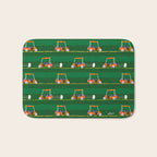 Retro Golf Cart Rides in Emerald Green & Orange Bath Mat Gallery Image 1