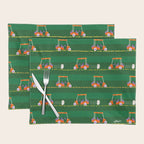 Retro Golf Cart Rides in Emerald Green & Orange Placemat Gallery Image 1