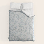 Simple Scandinavia Ditsy Leaf Pattern Grey Blue Comforter Gallery Image 6