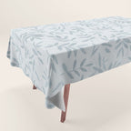 Simple Scandinavia Ditsy Leaf Pattern Grey Blue Tablecloth Gallery Image 1