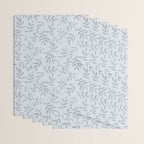 Simple Scandinavia Ditsy Leaf Pattern Grey Blue Wrapping Paper Gallery Image 3