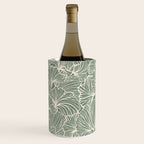 Decorative Nature Pattern, Sage Green and Ivory, Floral Prints Wine Chiller Gallery Image 1