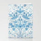William Morris Strawberry Thief Woad Blue Stationery Card Gallery Image 2
