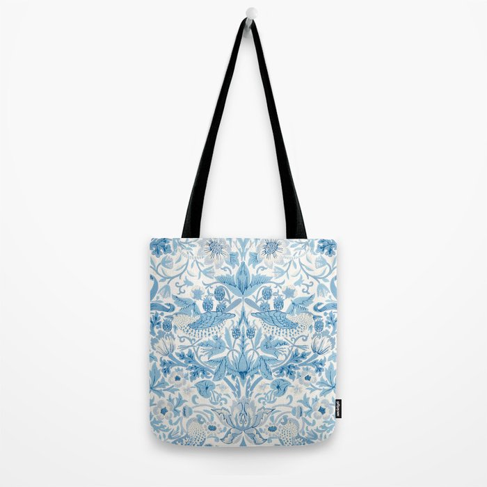 William Morris Strawberry Thief Woad Blue Tote Bag Gallery Image 2