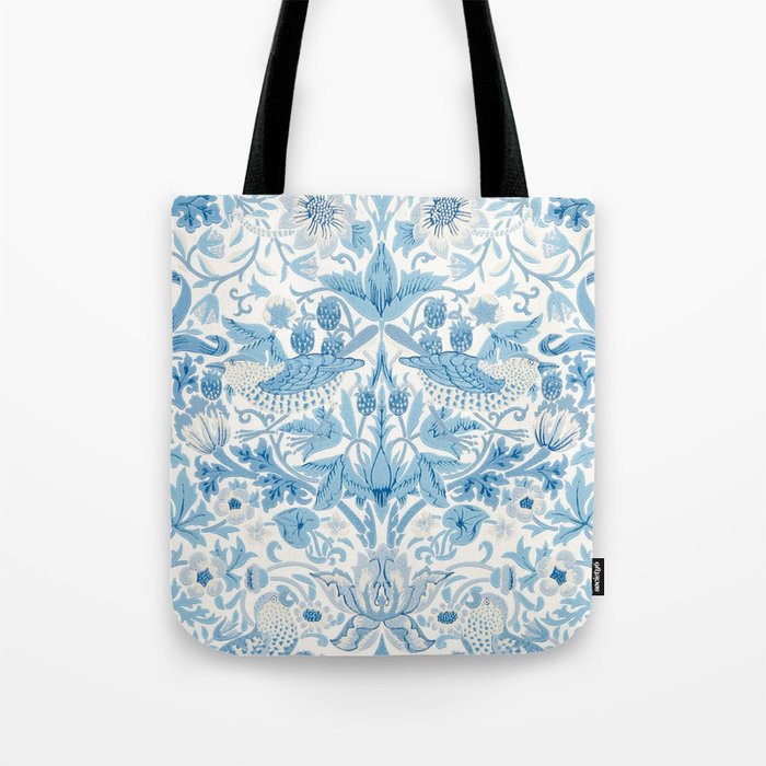 William Morris Strawberry Thief Woad Blue Tote Bag Gallery Image 1