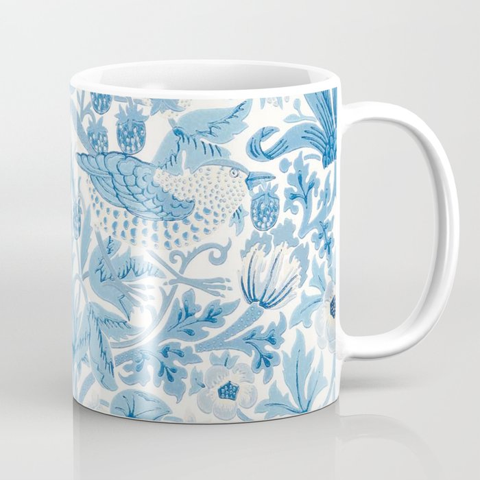 William Morris Strawberry Thief Woad Blue Coffee Mug Gallery Image 1