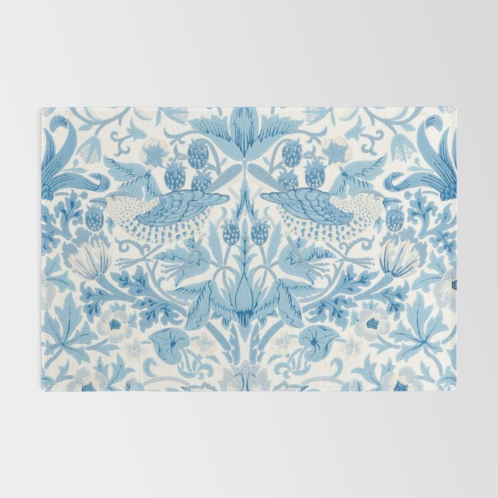 William Morris Strawberry Thief Woad Blue Rug Gallery Image 2