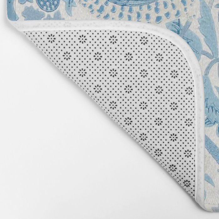 William Morris Strawberry Thief Woad Blue Bath Mat Gallery Image 2