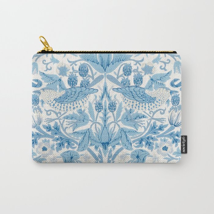 William Morris Strawberry Thief Woad Blue Carry All Pouch Gallery Image 1