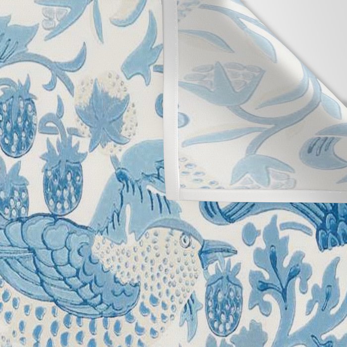 William Morris Strawberry Thief Woad Blue Wall Tapestry Gallery Image 3