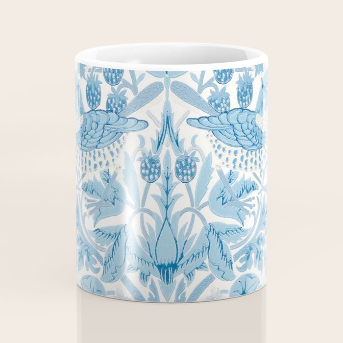 William Morris Strawberry Thief Woad Blue Coffee Mug Gallery Image 4