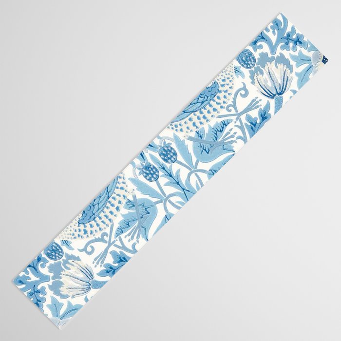 William Morris Strawberry Thief Woad Blue Table Runner Gallery Image 3
